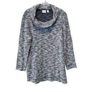 Weekends by Chicos Womens Sweater Knit Cowl Neck Tunic‎ Top Size Large